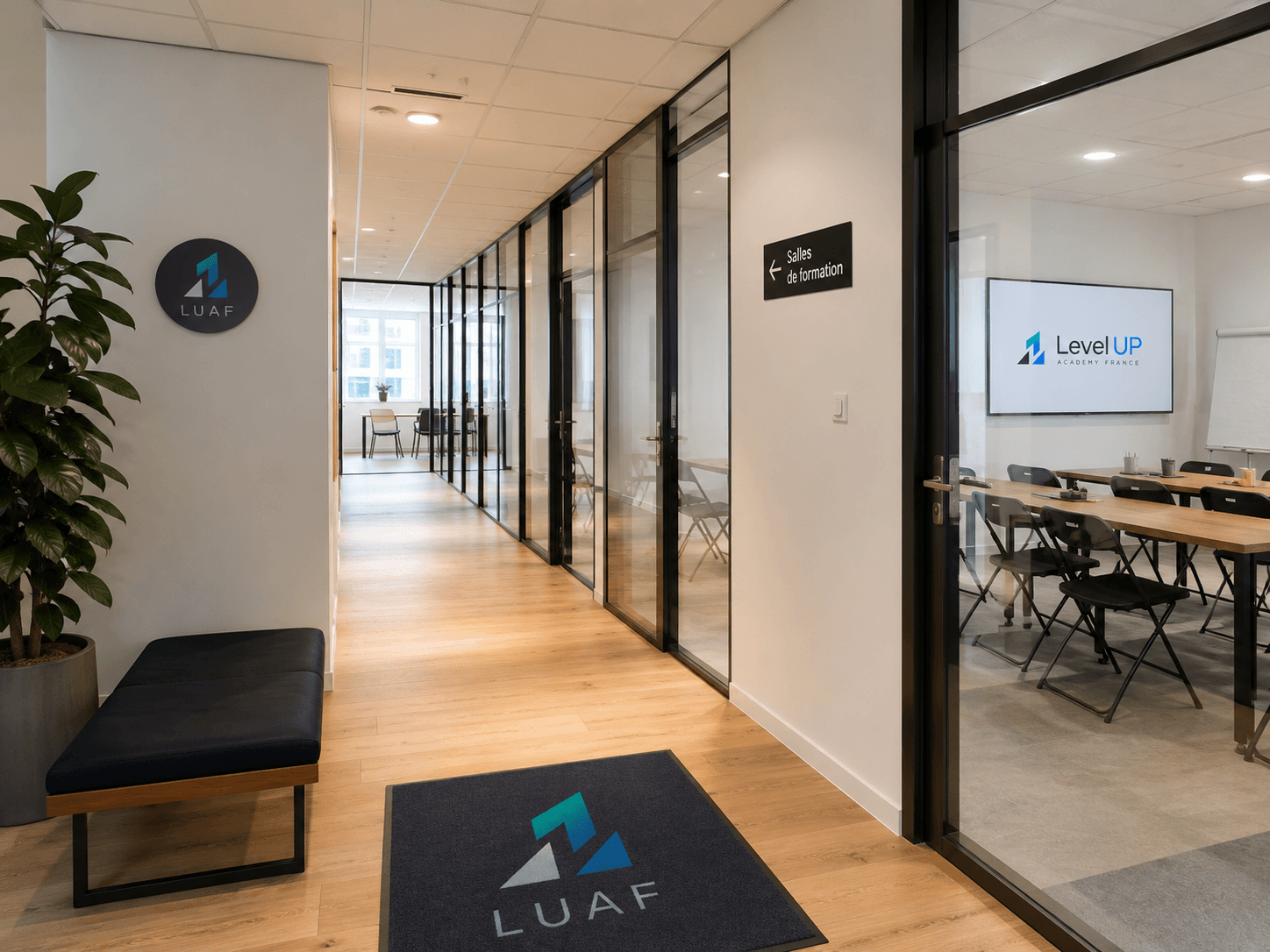 Les bureaux et salles de formation de Level Up Academy France